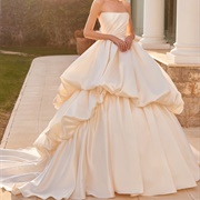 Draped Princess Skirt Wedding Dress