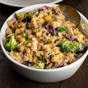 Chickpea, Sauerkraut, and Mixed Green Salad