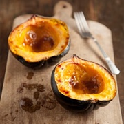 Baked Acorn Squash With Butter, and Brown Sugar
