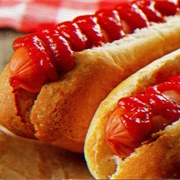Grilled Hot Dogs With Ketchup