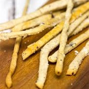 Homemade Kalamata Olive and Sea Salt Grissini