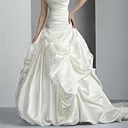 Wedding Dress Skirt With Asymmetrical Pickups