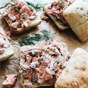 Poached Salmon Sandwich