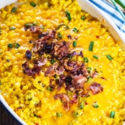 Marble Cheddar and Sriracha Corn Casserole