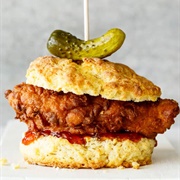 Fried Chicken Buttermilk Biscuit Sandwich