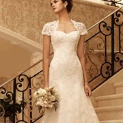 Queen Anne Neckline Wedding Dress
