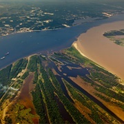 Meeting of Waters (Rio Negro and Amazon River, Brazil)