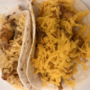 Chicken, Cheese, and Beans Taco