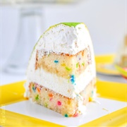 White Chocolate Coconut Mousse Funfetti Cake