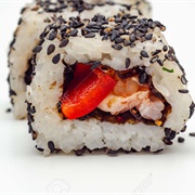 Sweet Chilli Prawn and Red Pepper California Roll