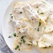 Spicy Ravioli Alfredo With Shrimp and Mushrooms (Spicy Stuffers)
