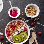 Raspberry Kiwi & Coconut Breakfast Bowl