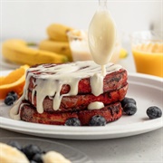 French Toast With Red Velvet Syrup