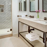 Open Vanity in Bathroom