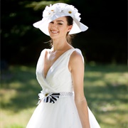 Hat (Instead of Veil) With Wedding Dress