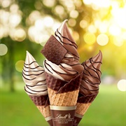 Lindt Chocolate and Vanilla Swirl Soft Serve
