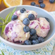 Lemon and Blueberry Ice Cream