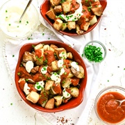 Patatas Bravas Salad With Roasted Garlic Aioli Dressing