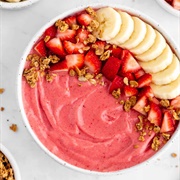 Camu Camu, Strawberry, Banana, and Carrot Smoothie Bowl