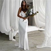 Cowl Neck Wedding Dress
