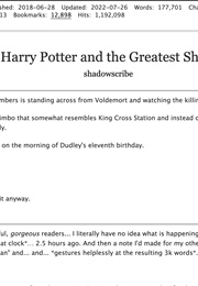 Harry Potter and the Greatest Show (Shadowscribe)