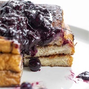 Blueberry French Toast With Blueberry Syrup