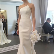Wedding Dress With Asymmetrical Neckline