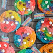 Rainbow White Chocolate Chip Cookie