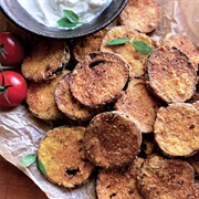 Cheese Puff Crusted Eggplant