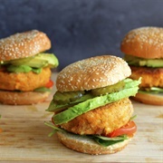 Sweet Potato Tomato Corn Vegan Chicken Sandwich