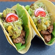 Steak and Guacamole Taco