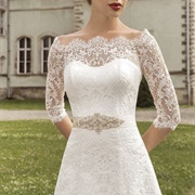 Wedding Dress With Scalloped Neckline
