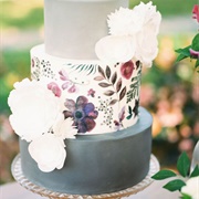 Watercolor Painted Cake