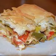 Leek, Red Pepper & Goat's Cheese Filo Parcel