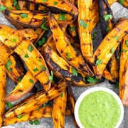 Irish Parsley Sauce Sweet Potato Wedges