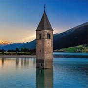 Curon's Sunken Bell Tower, Italy