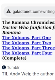 The Romana Chronicles: The Xoloans (Doctor Who Fanfiction by Andy Weir)
