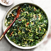 Kale, Roasted Brussel Sprout & Green Bean Salad
