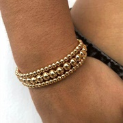 Gold Beaded Elastic Bracelet