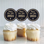 Cupcake With New Year Topper