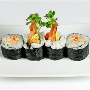 Tempura Shrimp and Radish Sprout Maki (Shrimpy Sprout)