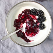 Yoghurt With Stewed Blackberries
