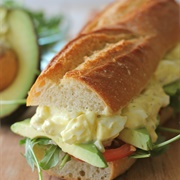Egg Mayonnaise and Lettuce Baguette