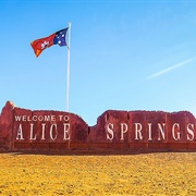 Welcome to Alice Springs Sign, Australia