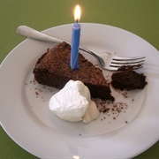 Chocolate and Chickpea Torte With Rum Cream