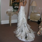 Feathered Train on Wedding Dress