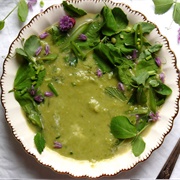 Spring Pea Soup With Leeks, and Herbs