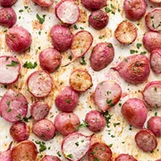 Roasted Radishes With Brown Butter, Lemon, and Radish Tops