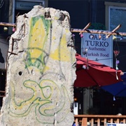 Piece of the Berlin Wall at Cafe Turko
