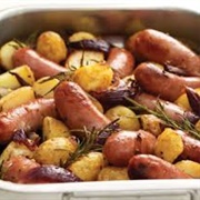 Sausages With Rosemary and New Potatoes